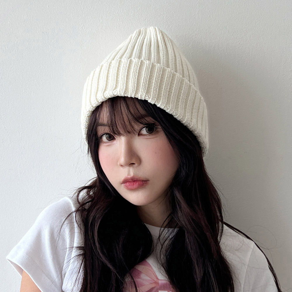 XL 골지 대두 빅사이즈 비니 큰머리 모자 - 상세 이미지 2