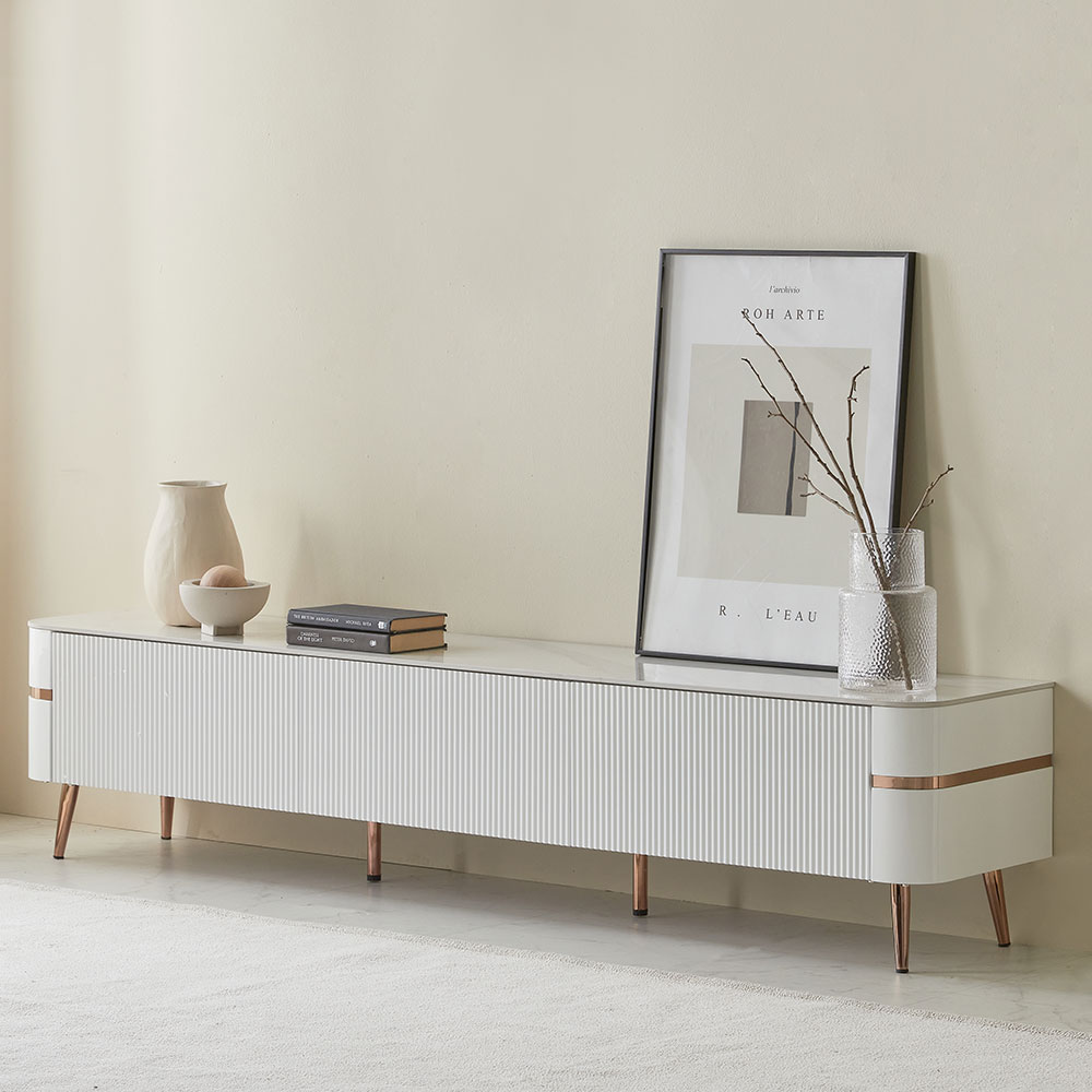 스코나 카디아 템바보드 통세라믹 서랍형 거실장 TV 장식장