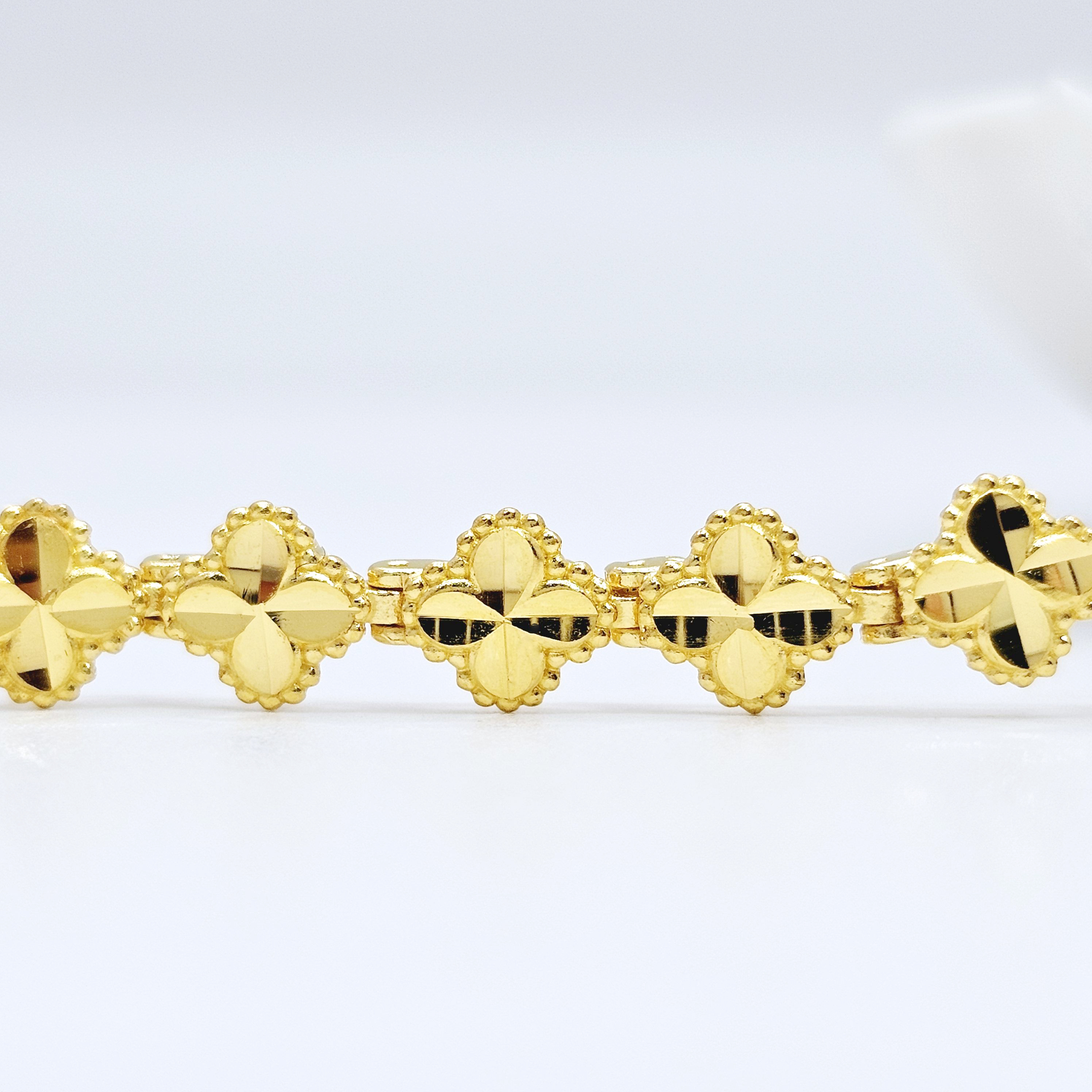 24k 네잎클로버 체인 여자 순금팔찌 - 상세 이미지 5