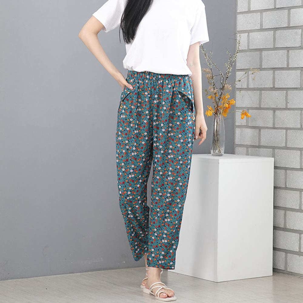 꽃무늬 바지 몸빼 촌캉스 냉감 단체 할머니바지 - 상세 이미지 2