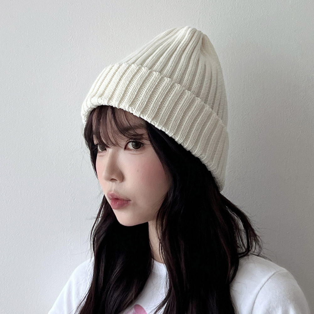 XL 골지 대두 빅사이즈 비니 큰머리 모자 - 상세 이미지 3