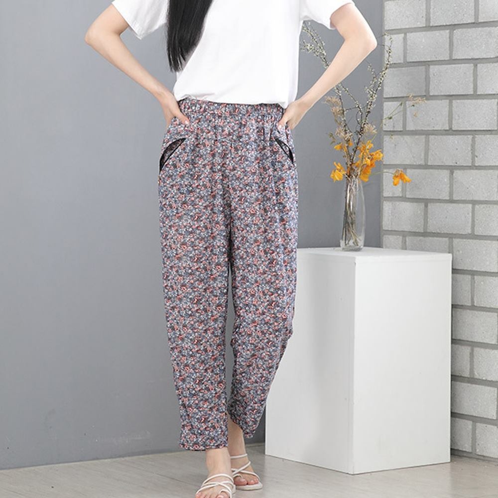 꽃무늬 바지 몸빼 촌캉스 냉감 단체 할머니바지 - 상품 이미지