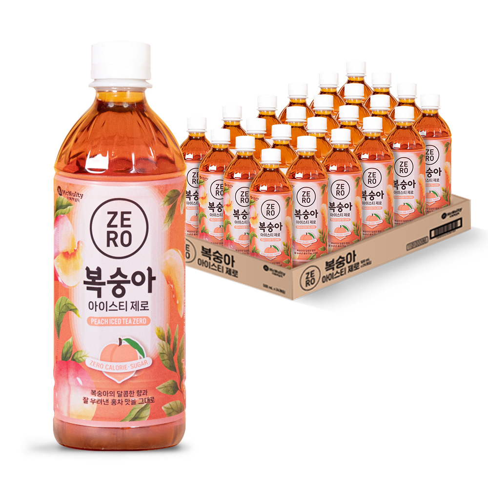 맥널티 아이스티 제로칼로리 음료 500ml 12개입+12개입 4종 택2 (복숭아/청포도/자몽) - 상세 이미지 2
