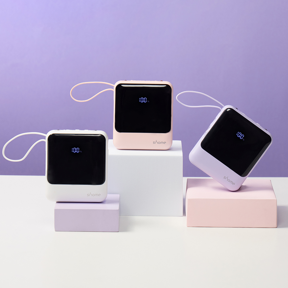 시홈 고속충전 휴대용 미니 일체형 보조배터리 10000mAh