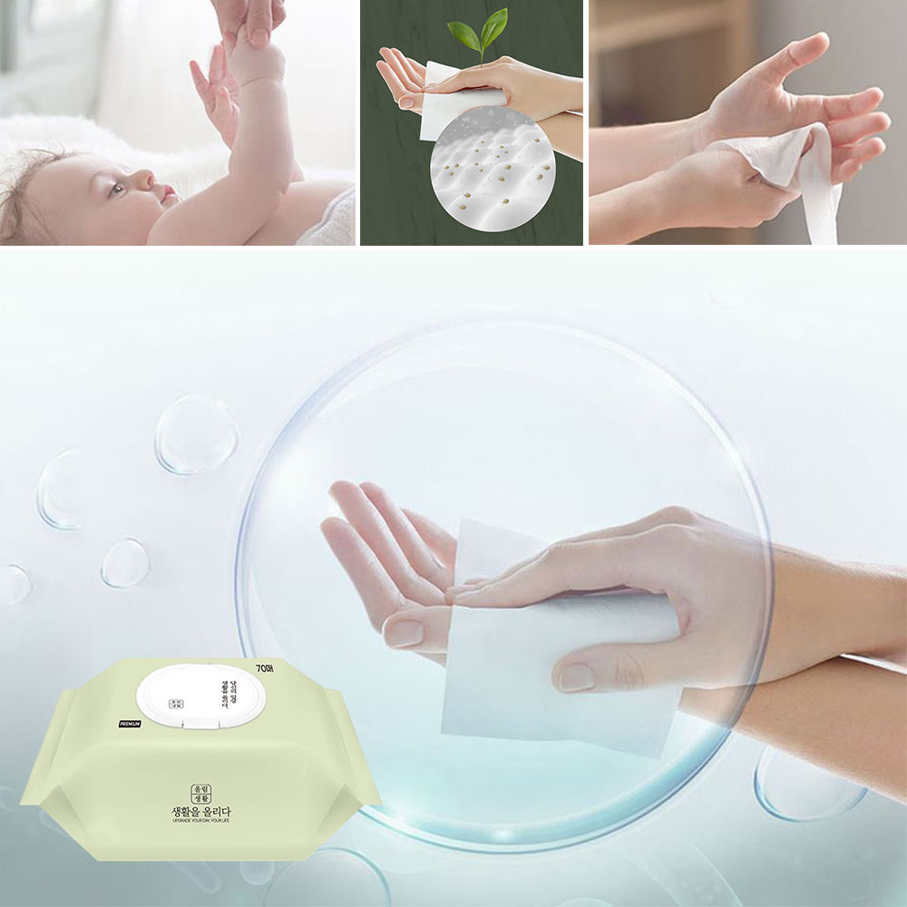 피톤치드 엠보 물티슈 10개입 자연유래 잣나무씨추출 레이온