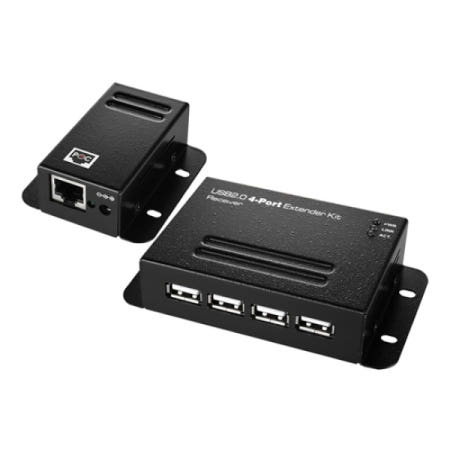 4포트 USB2.0 산업용 거리연장기 50m NEXT-USB404