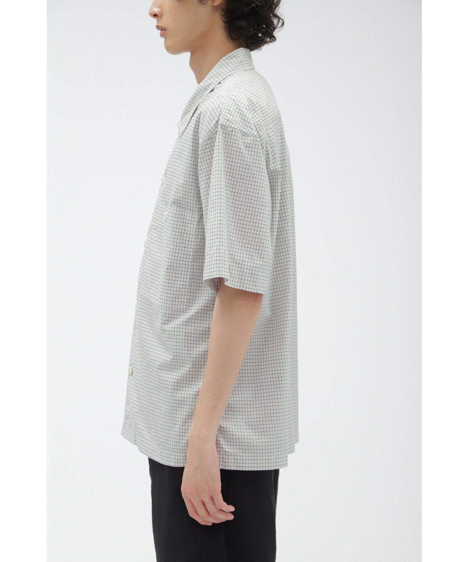 마가렛호웰 COTTON GRAPH CHECK 남성 반팔 셔츠 남방 5964150552 - 상세 이미지 3