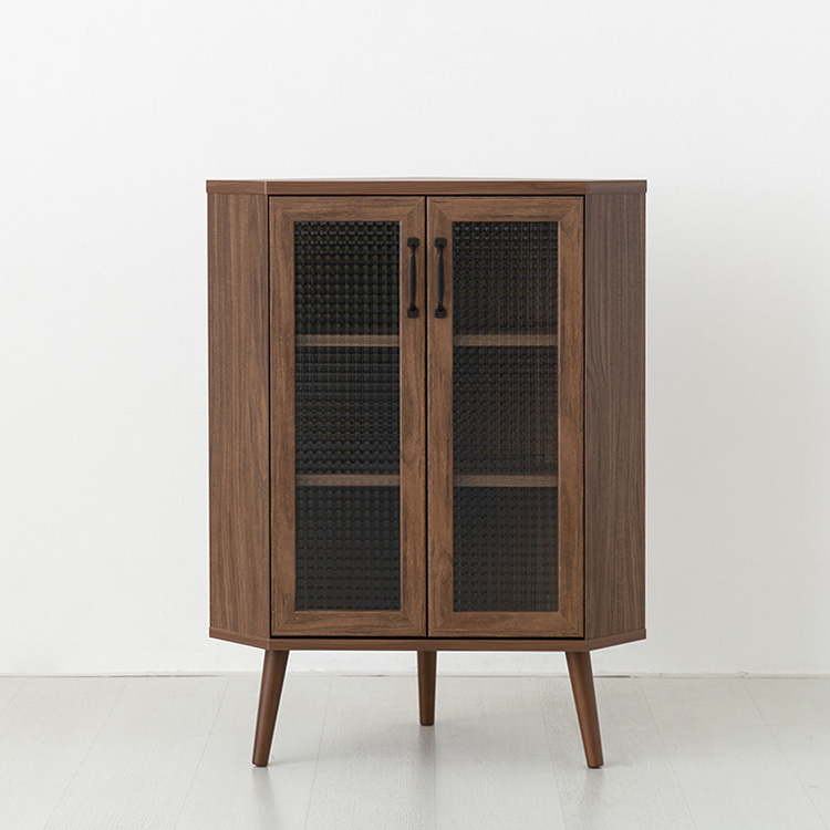 폴라보 코너수납장 2문 CAM9470C 705x460x940mm, 1단, 미들브라운 9565.2766