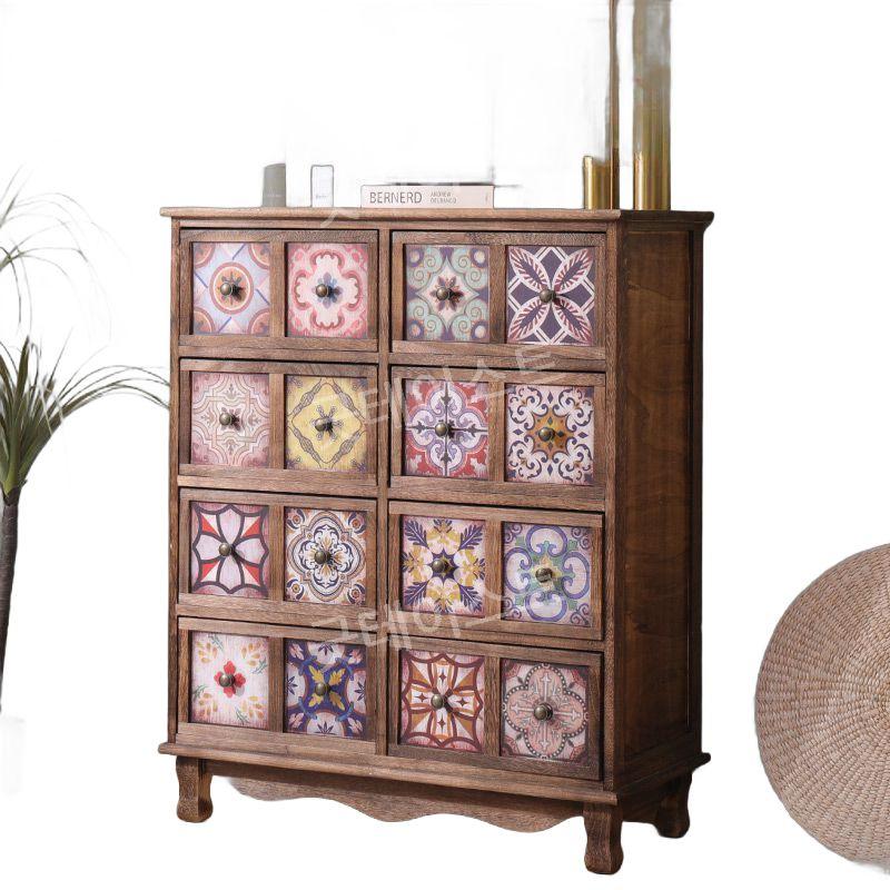 원목고가구 거실장 콘솔 엔틱 서랍장 수납장 빈티지 복고풍 인테리어