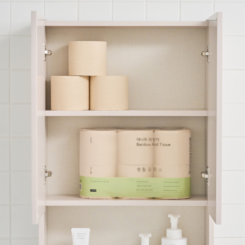 생활공작소 대나무휴지 대나무화장지 롤화장지 먼지없는휴지 6롤