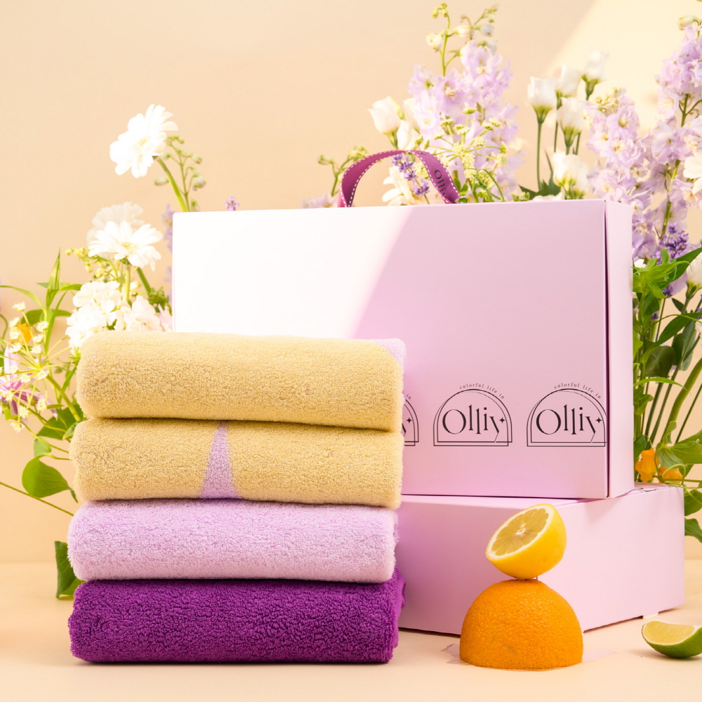 올리 블루벨컬렉션 40수 호텔 수건 선물패키지 8P (4 colors) 프리미엄 수건 40수수건 호텔 수건 선물용수건 - 메인 이미지