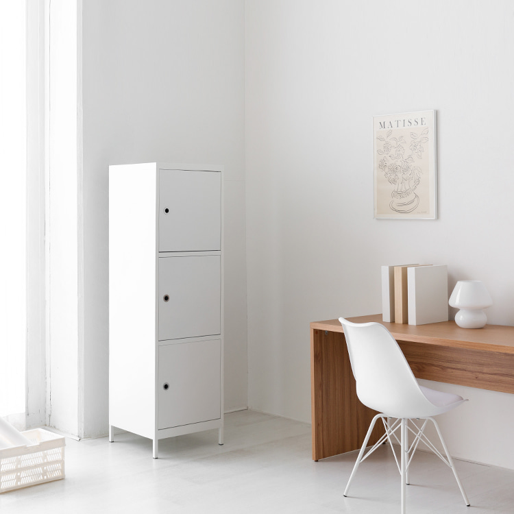 MKB 캐비넷 3문 수납장 479x457x1594mm, 3단, 화이트 0893.9007 - 상세 이미지 2