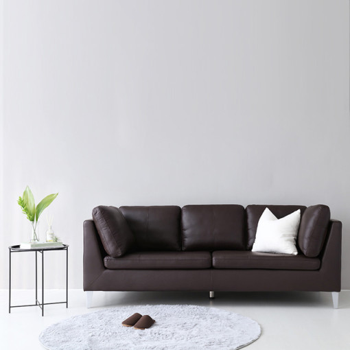 천연 소가죽 3인용 소파 넓은쇼파 다크브라운