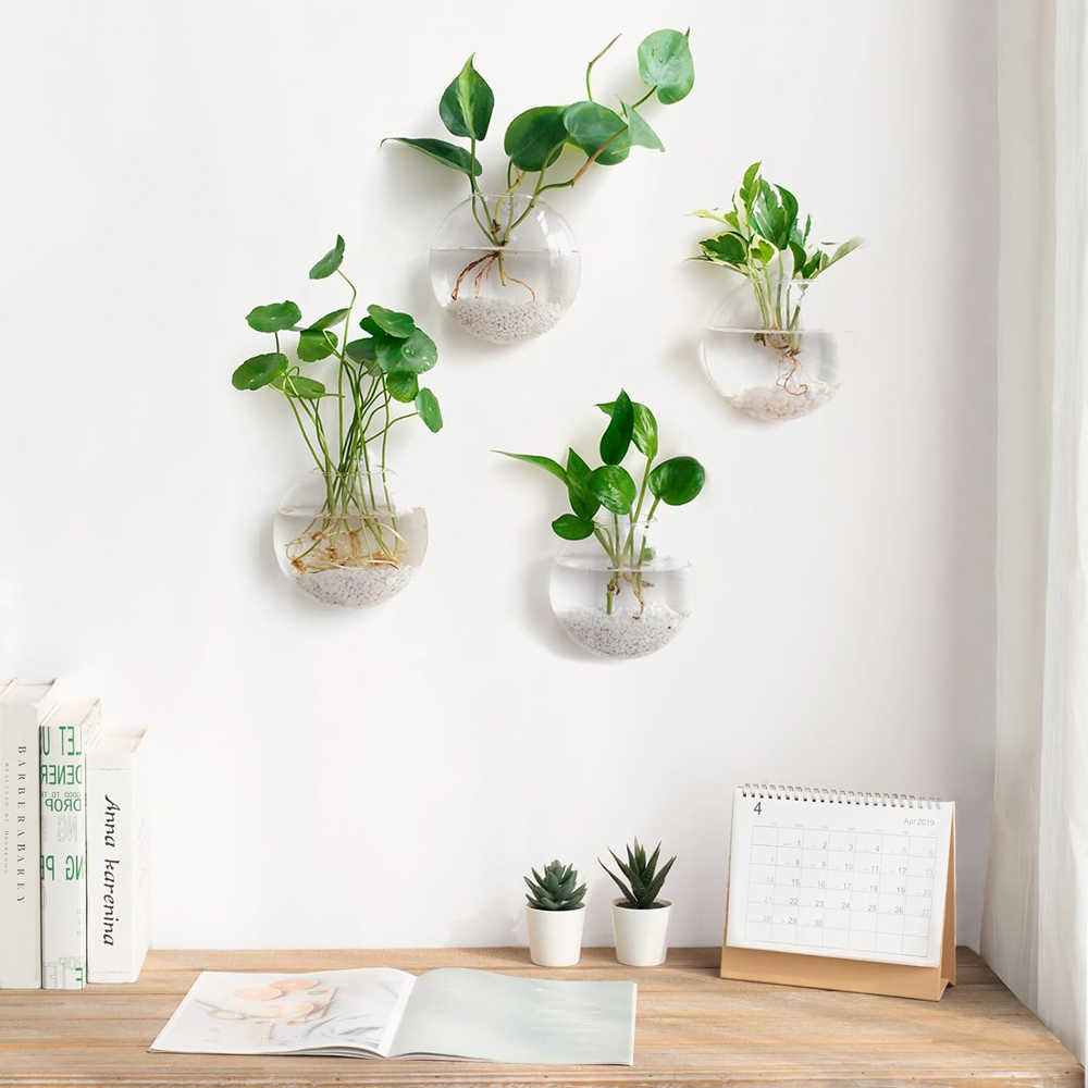 벽걸이 유리화병 식물용 꽃병 욕실 홈 오피스 거실 장식 인테리어
