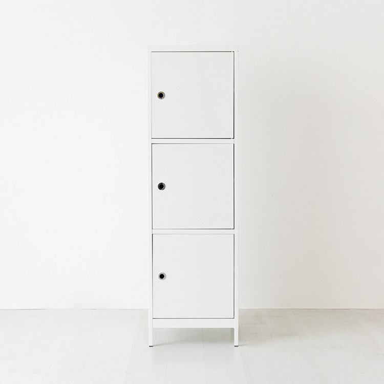 MKB 캐비넷 3문 수납장 479x457x1594mm, 3단, 화이트 0893.9007 - 상품 이미지