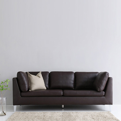 천연 소가죽 3인용 소파 넓은쇼파 다크브라운