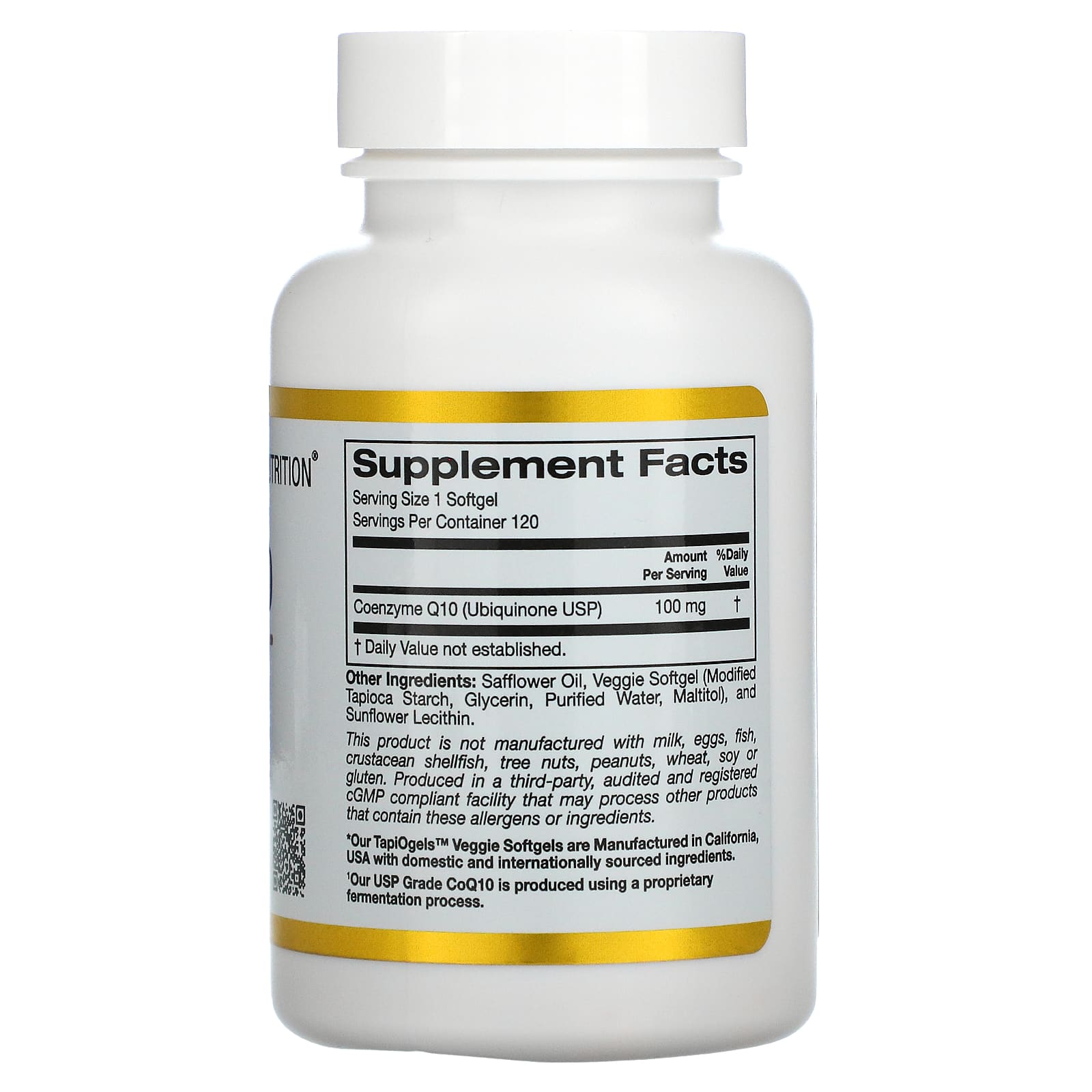 캘리포니아골드뉴트리션 CoQ10 100mg 베지 소프트젤 120정 - 상세 이미지 2