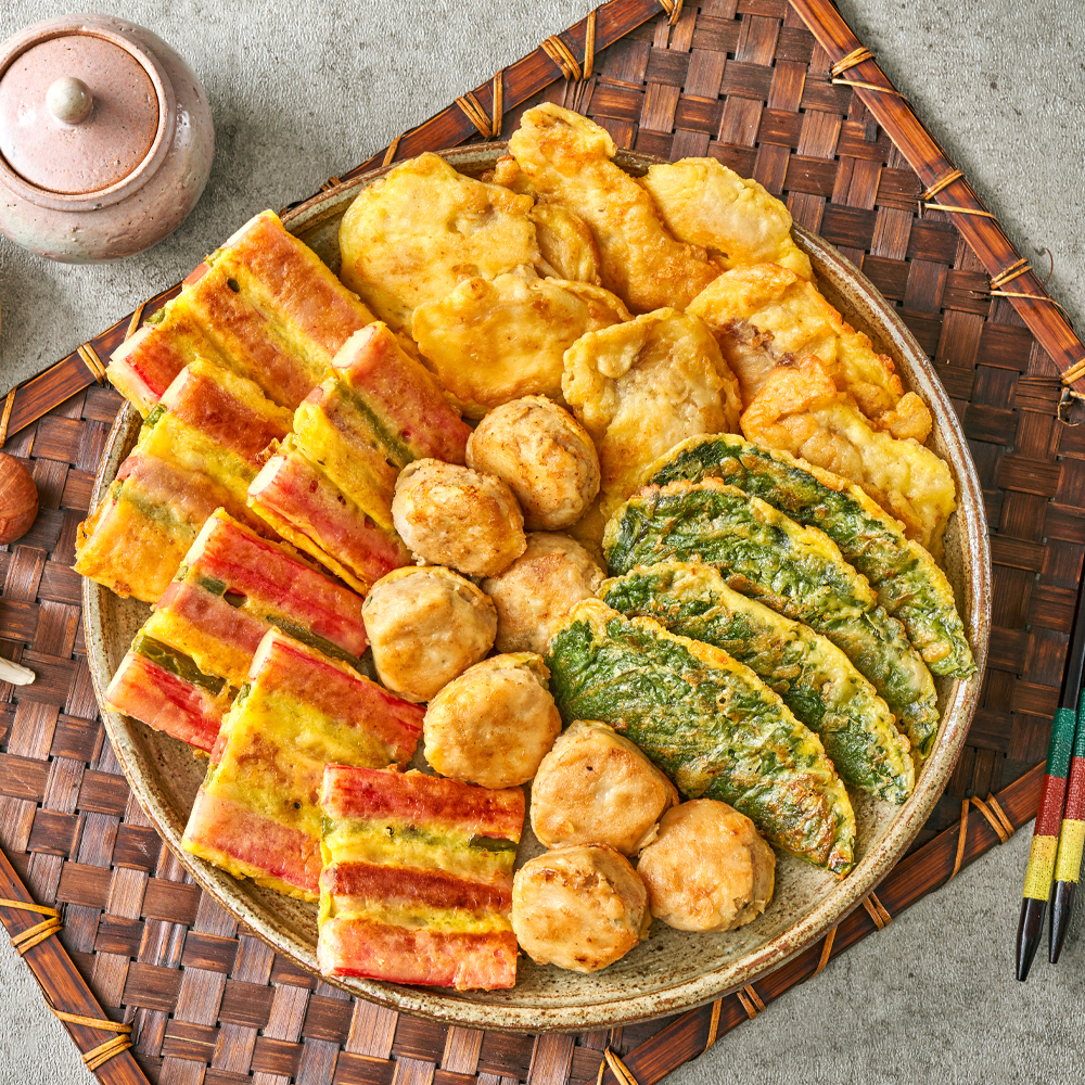 한정식 수제 모듬전 500g+500g 깻잎전 동그랑땡 동태전 꼬치전 모둠전 제사 명절 추석 - 상품 이미지
