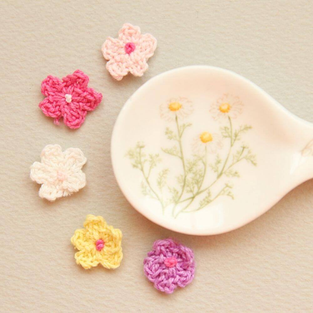 스몰 뜨개꽃 리본공예재료 악세사리 DIY 장식 부자재 - 상세 이미지 2