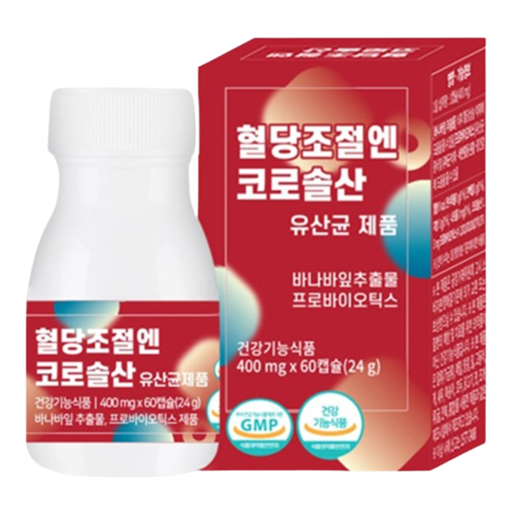 웰러스 혈당 케어 코로솔산 유산균 60캡슐 2개월 바나바잎추출물 프로바이오틱스 장건강 - 상품 이미지