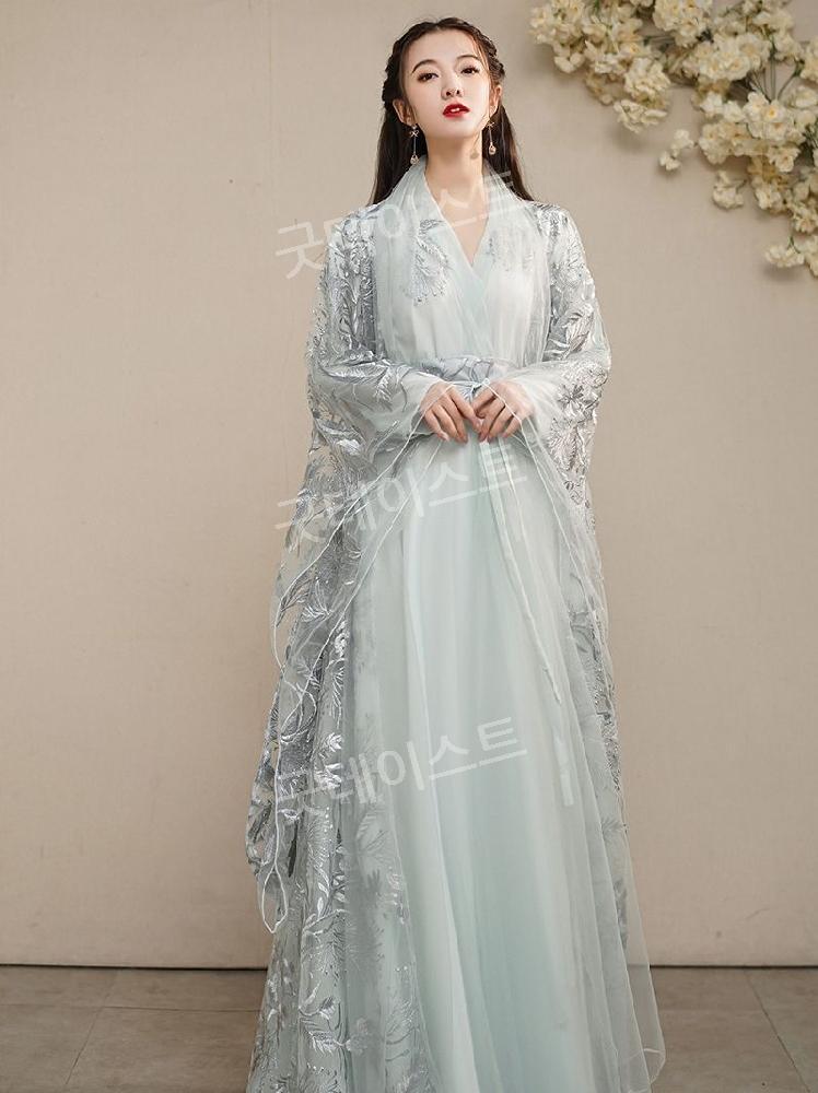 선녀옷 선녀 의상 선녀복 고전무용 전통의상 졸업사진 사극의상 촬영 연극 실버 그레이 XS - 상세 이미지 4