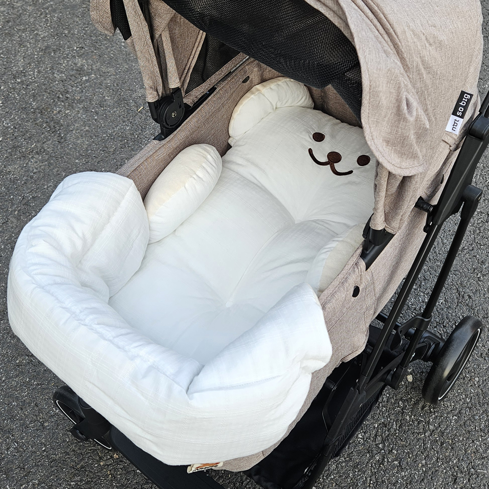 강아지 유모차 쿠션 겨울 개모차 방석 라이너세트 베어 유모차 가드 라이너 사계절