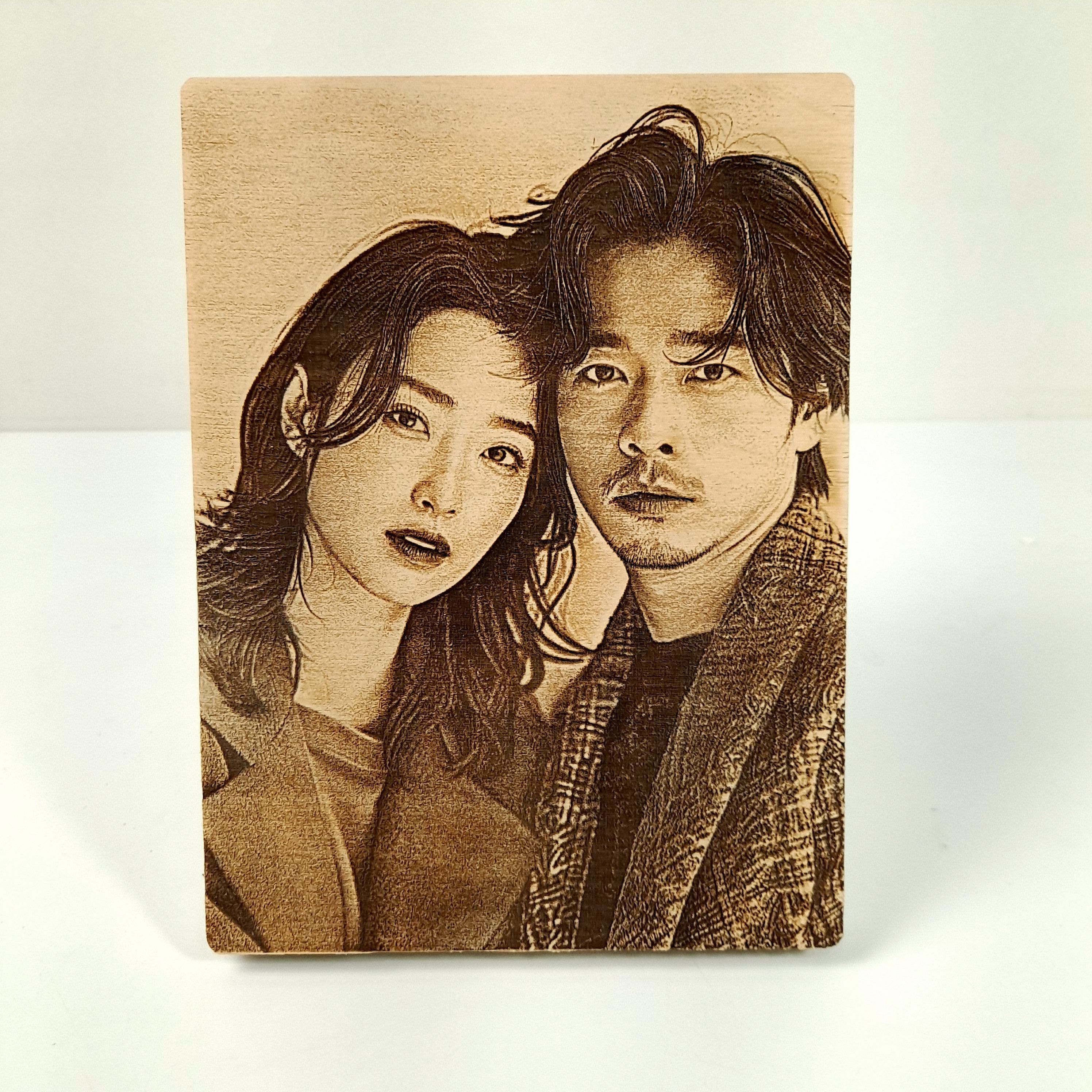 A4사이즈이벤트선물기념액자 선물커플초상화 나무액자,특별한선물 결혼기념일 웨딩 환갑