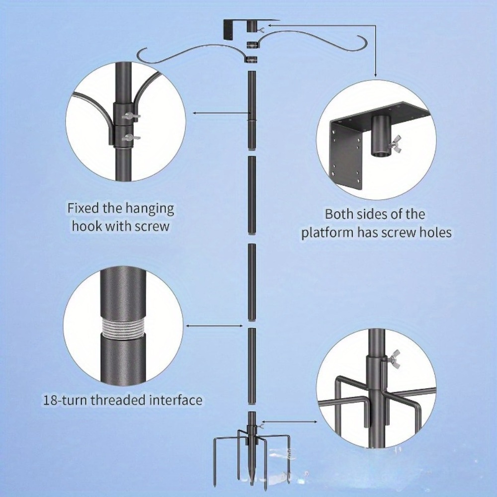 새집 야외용 정원용 행거 스테인리스 기둥 새장 빈티지 스타일 케이지