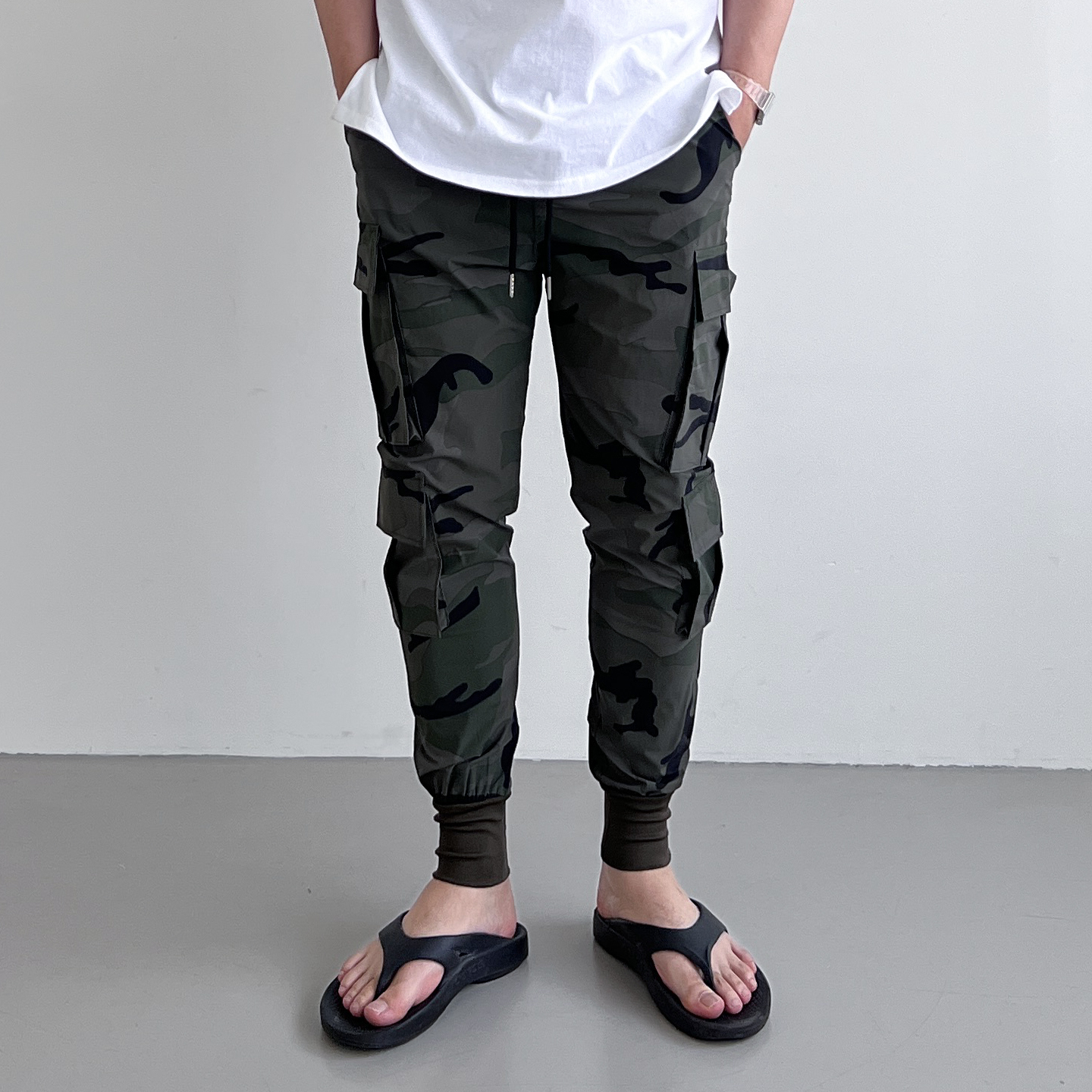 카모 밀리터리 아이스 카고 조거 팬츠 빅사이즈 작업 바지 냉장고바지 - 상세 이미지 4