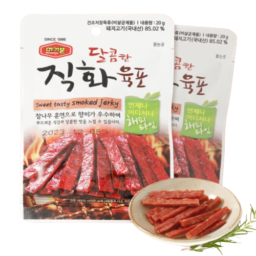 국내산 머거본 달콤직화 육포 20g 대용량 돼지고기 수제 육포 간식 안주 - 상세 이미지 4