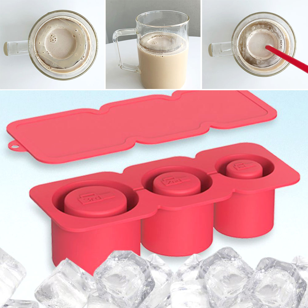 실리콘 원형 얼음트레이 여름 아이스 커피 음료 냉기유지 레드 텀블러용 - 상품 이미지