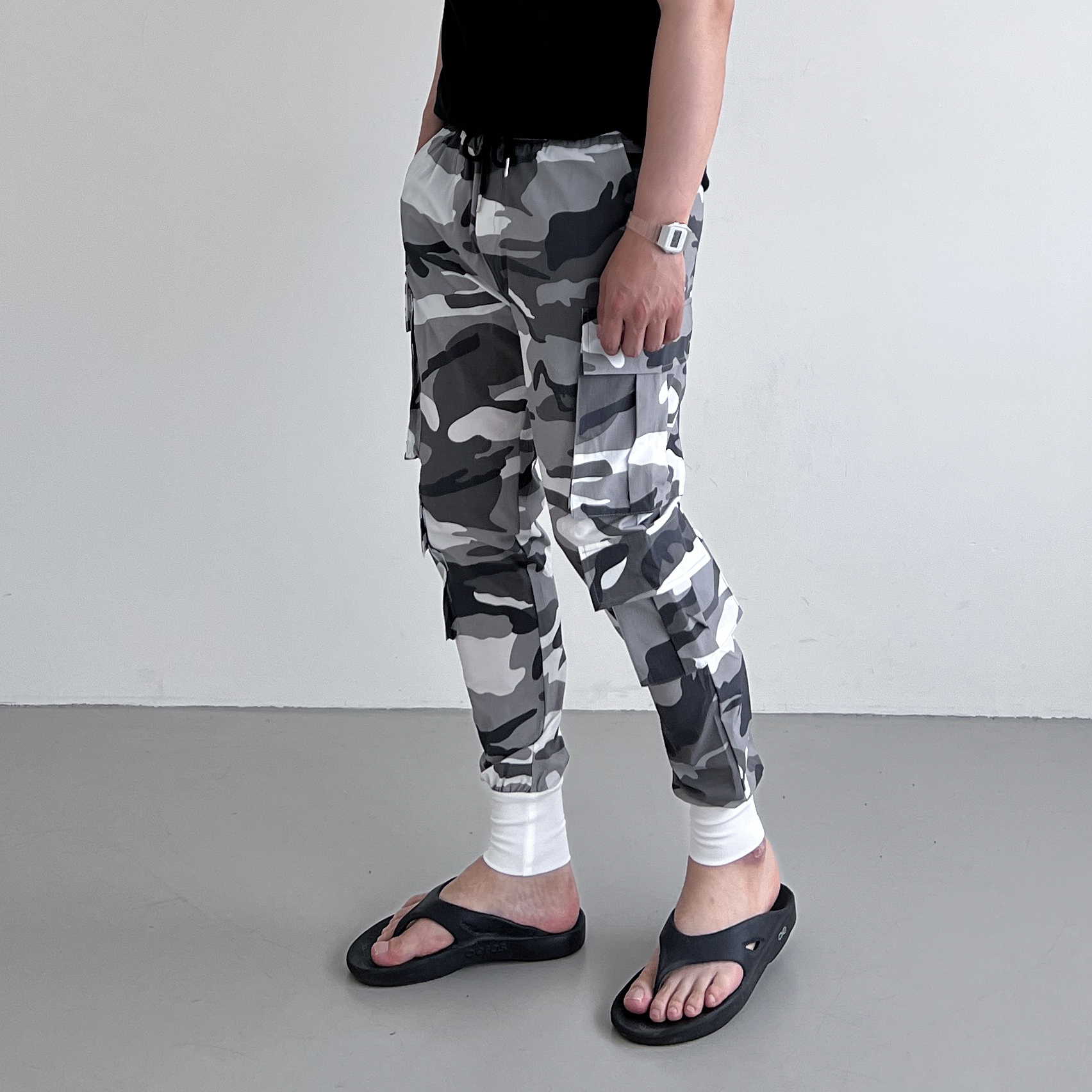 카모 밀리터리 아이스 카고 조거 팬츠 빅사이즈 작업 바지 냉장고바지 - 상세 이미지 5