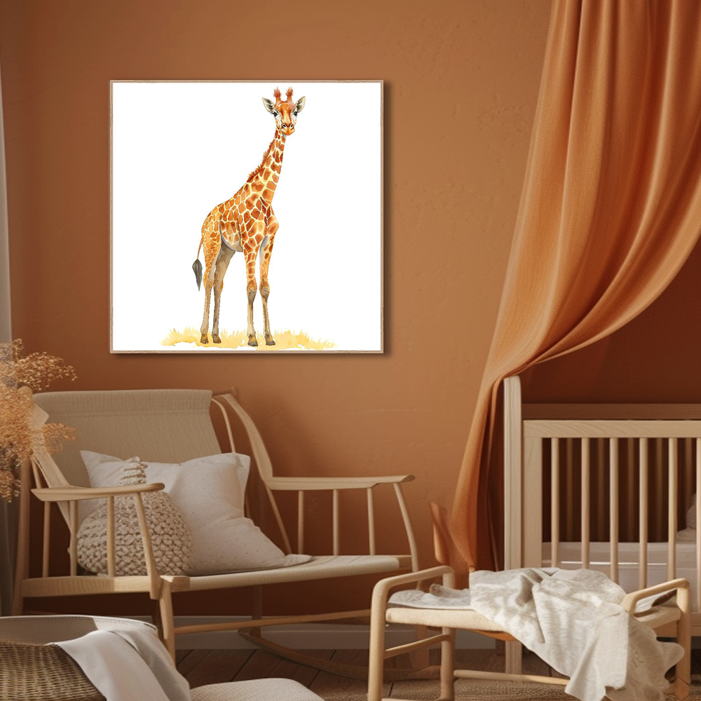 열대의기린  60x60cm 무광화이트 알루미늄액자 사막 평화 분위기 온화  아이방 키즈룸 - 상세 이미지 5