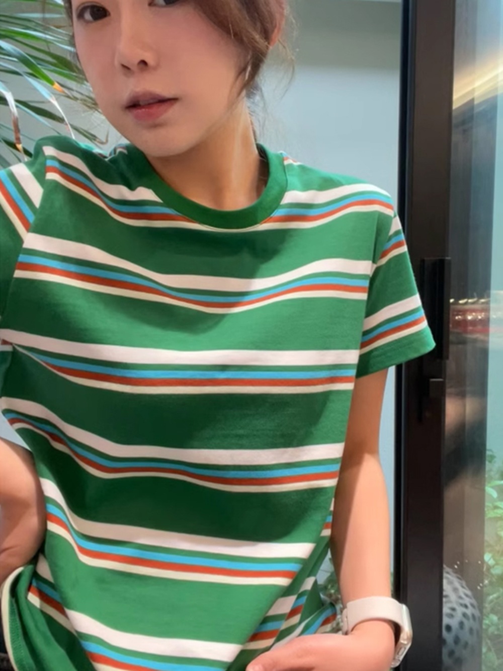 미녀와 순정남 27회 박도라 임수향 반팔 티셔츠 라운드넥 줄무늬 의상 옷 패션 - 상세 이미지 5