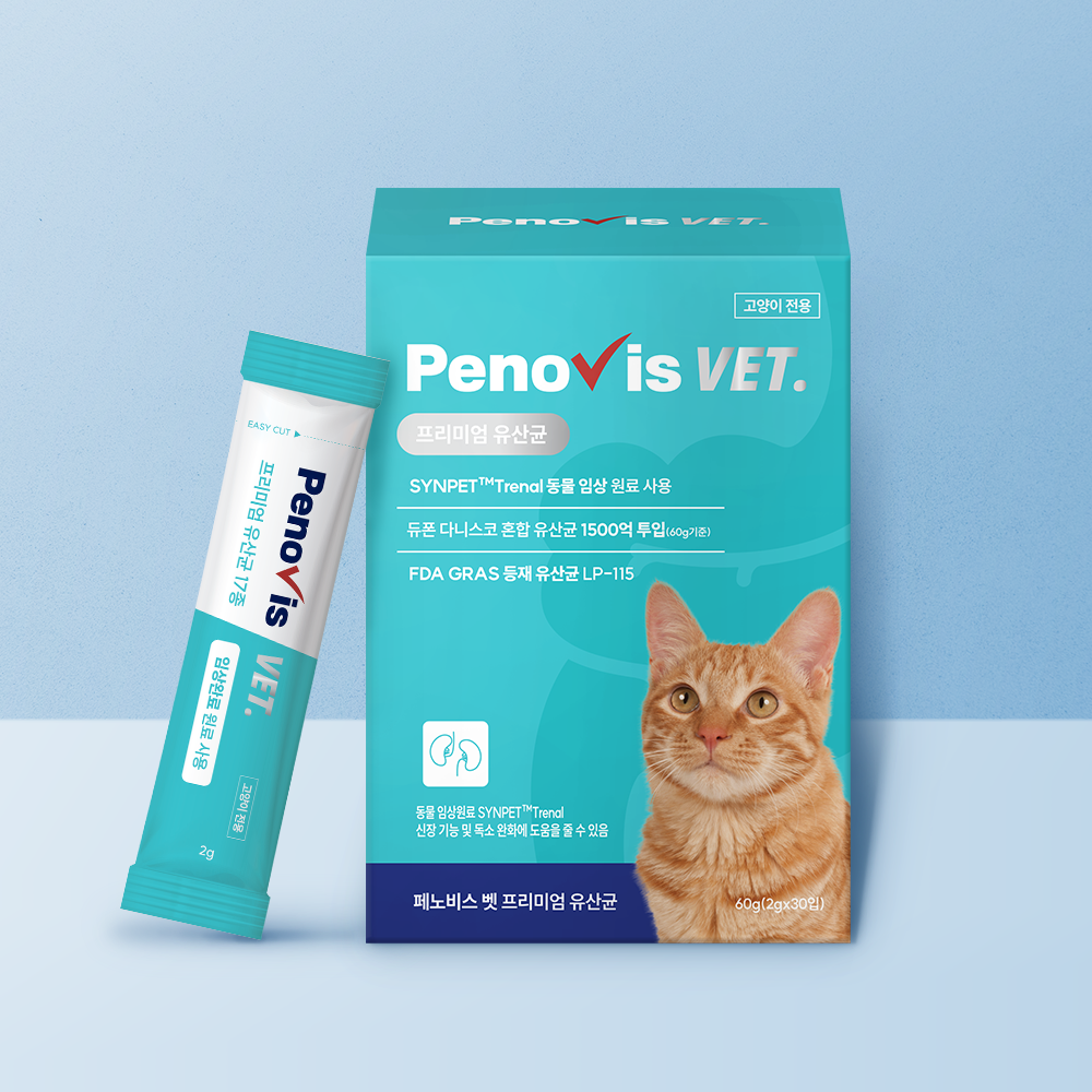 고양이유산균 페노비스 변비 설사 면역력 임상원료 신장영양제 30포, 1개