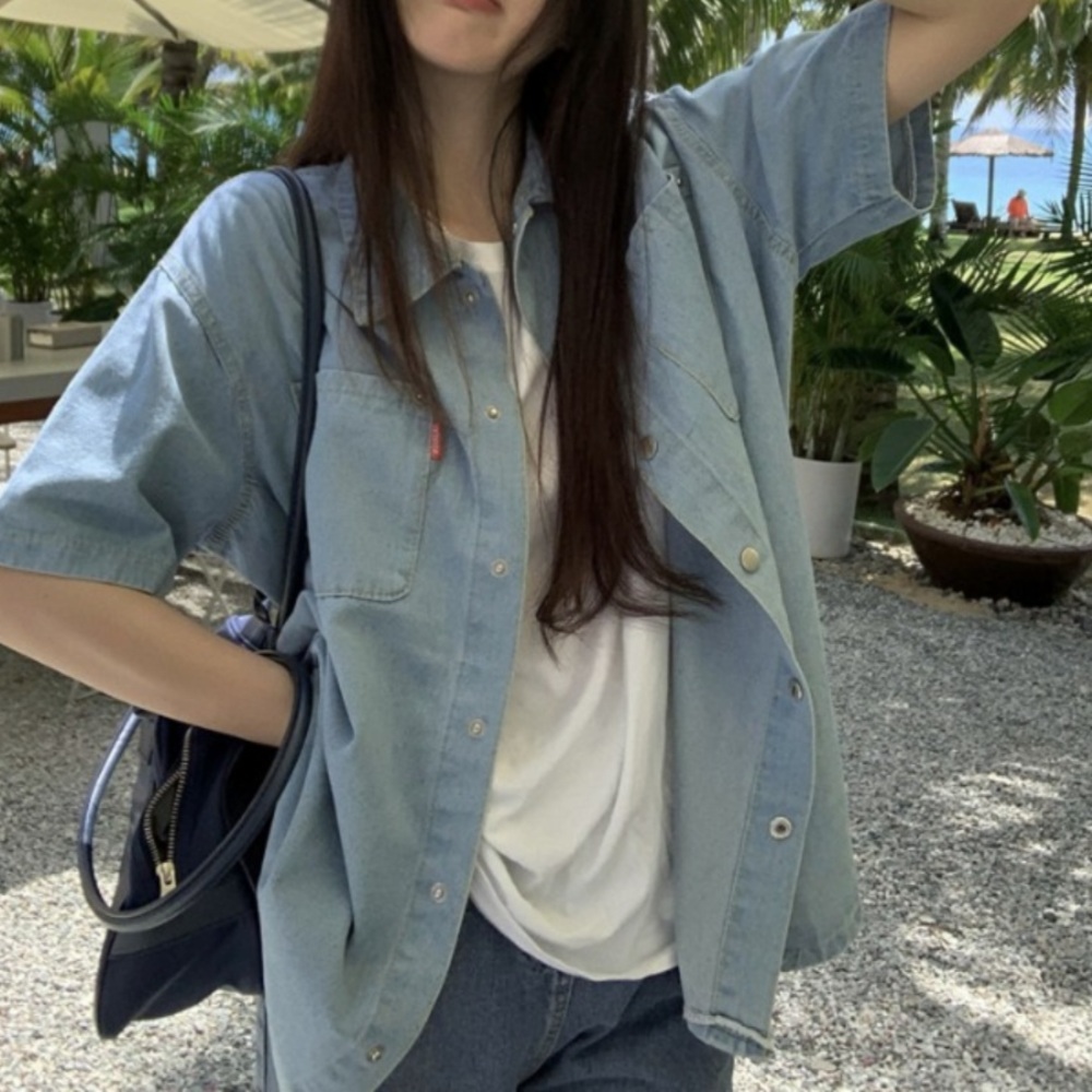 미녀와 순정남 27회 박도라 임수향 데님 셔츠 오버핏 루즈한 의상 옷 패션 - 메인 이미지