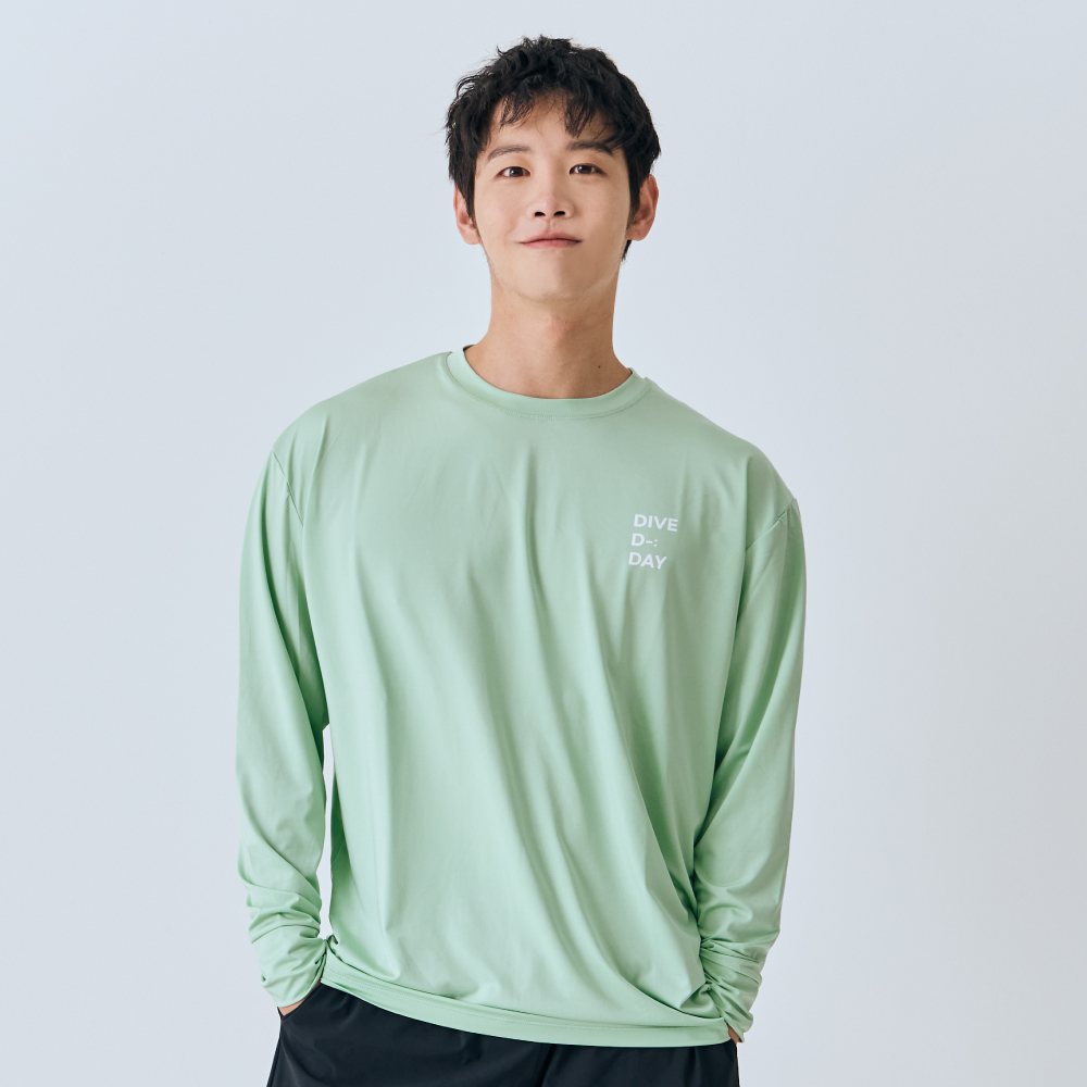 스윔어바웃 파스텔 긴팔 루즈핏 오버핏 래쉬가드 빅사이즈 수영복 커플 상의 남자 여자 - 상세 이미지 2