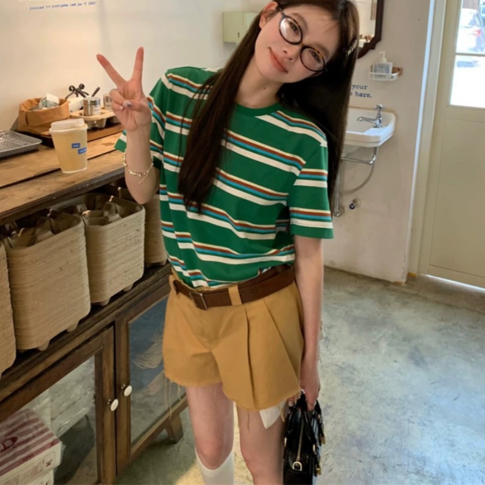 미녀와 순정남 27회 박도라 임수향 반팔 티셔츠 스트라이프 데일리 의상 옷 패션 - 메인 이미지