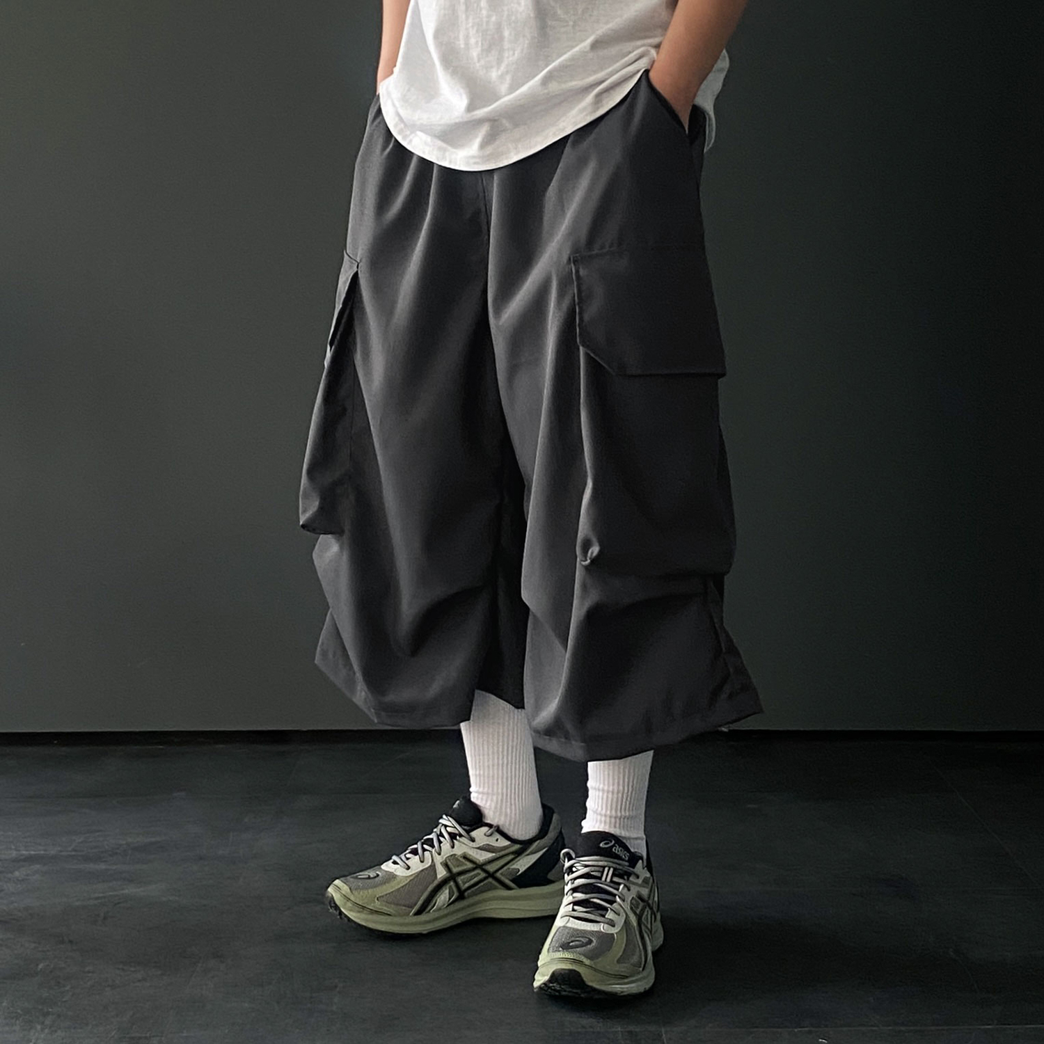 카고반바지 남자버뮤다팬츠 벌룬반바지 - 상세 이미지 5