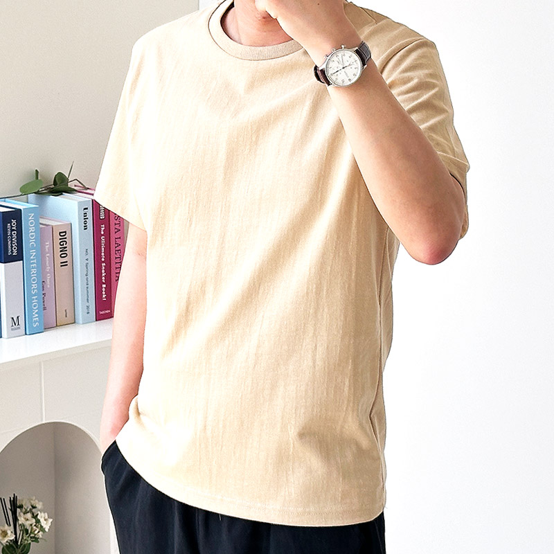 남자 반팔티 무지 16수 코튼 이너 라운드 빅사이즈