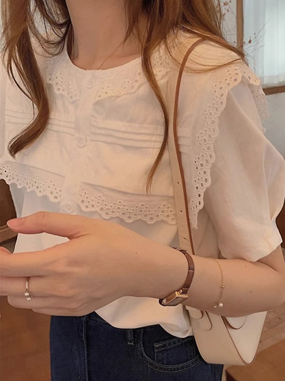 미녀와 순정남 28회 차화연 백미자 블라우스 셔링 프릴 의상 옷 패션 - 상세 이미지 3