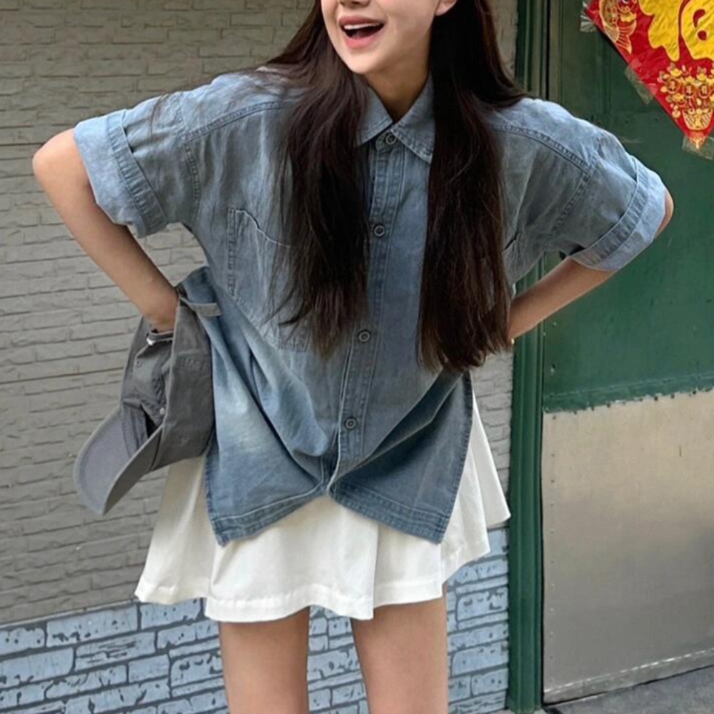 미녀와 순정남 27회 박도라 임수향 데님 셔츠 얇은 하이틴 의상 옷 패션 - 메인 이미지