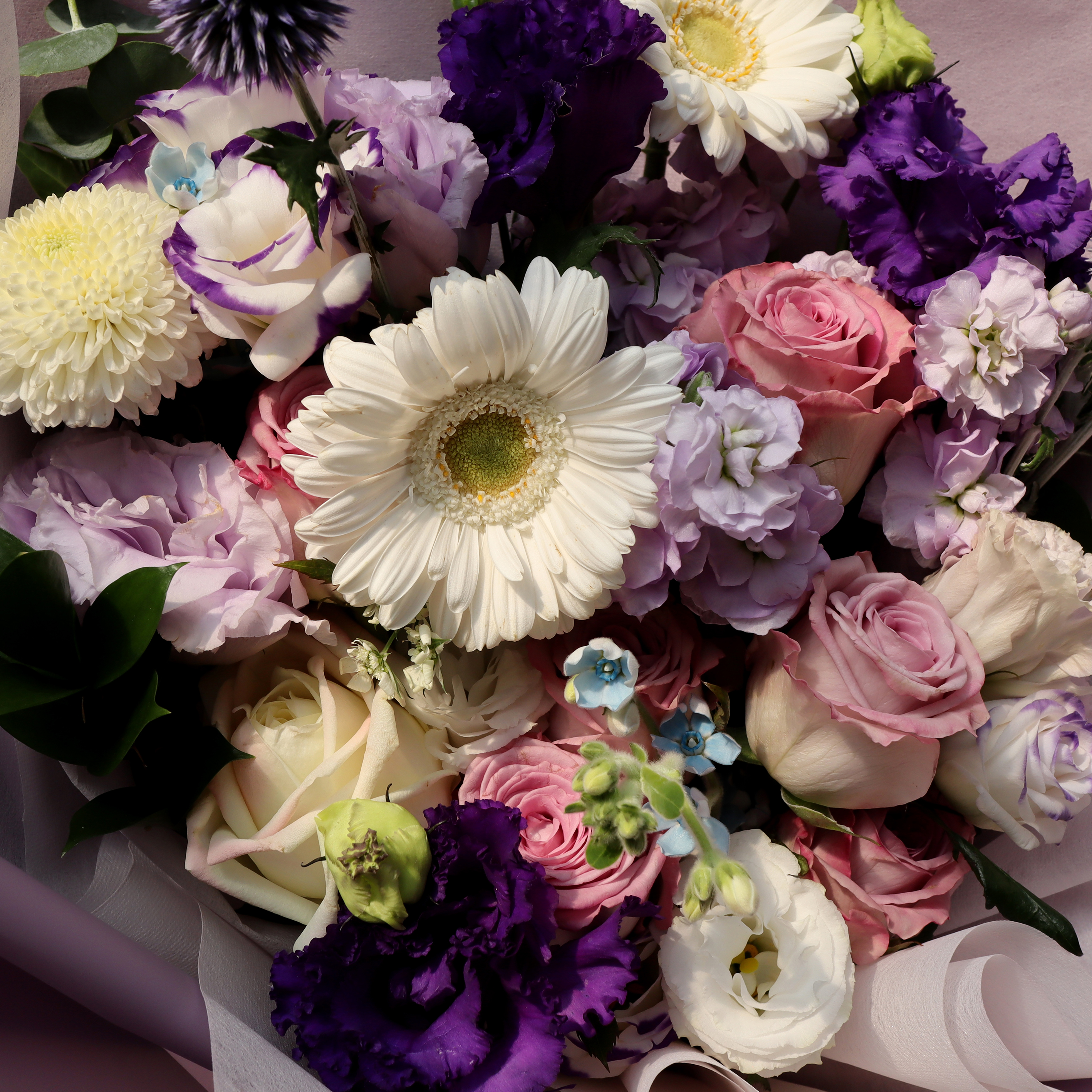 파스텔 보라 바이올렛 톤온톤 플라워 꽃다발 생화 꽃바구니 생일 기념일 프로포즈 전국꽃배달