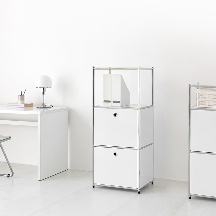 모듈가구 심플리 1x3 수납장 2문 BC603 50x40x120, 3단, 퓨어화이트 0497.0268 이미지 4
