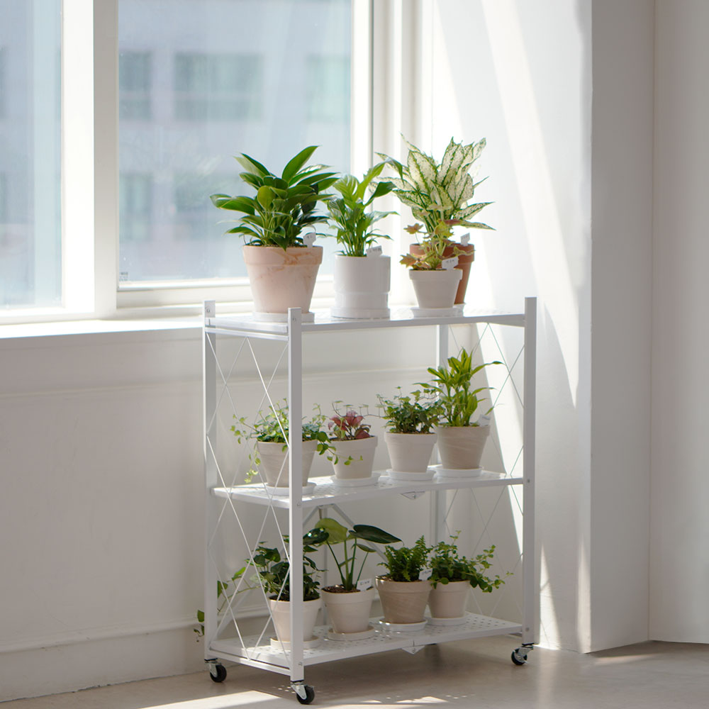 접이식 철제 화분선반 식물선반 받침대 정리대 진열대 거치대 선반대 베란다 3단