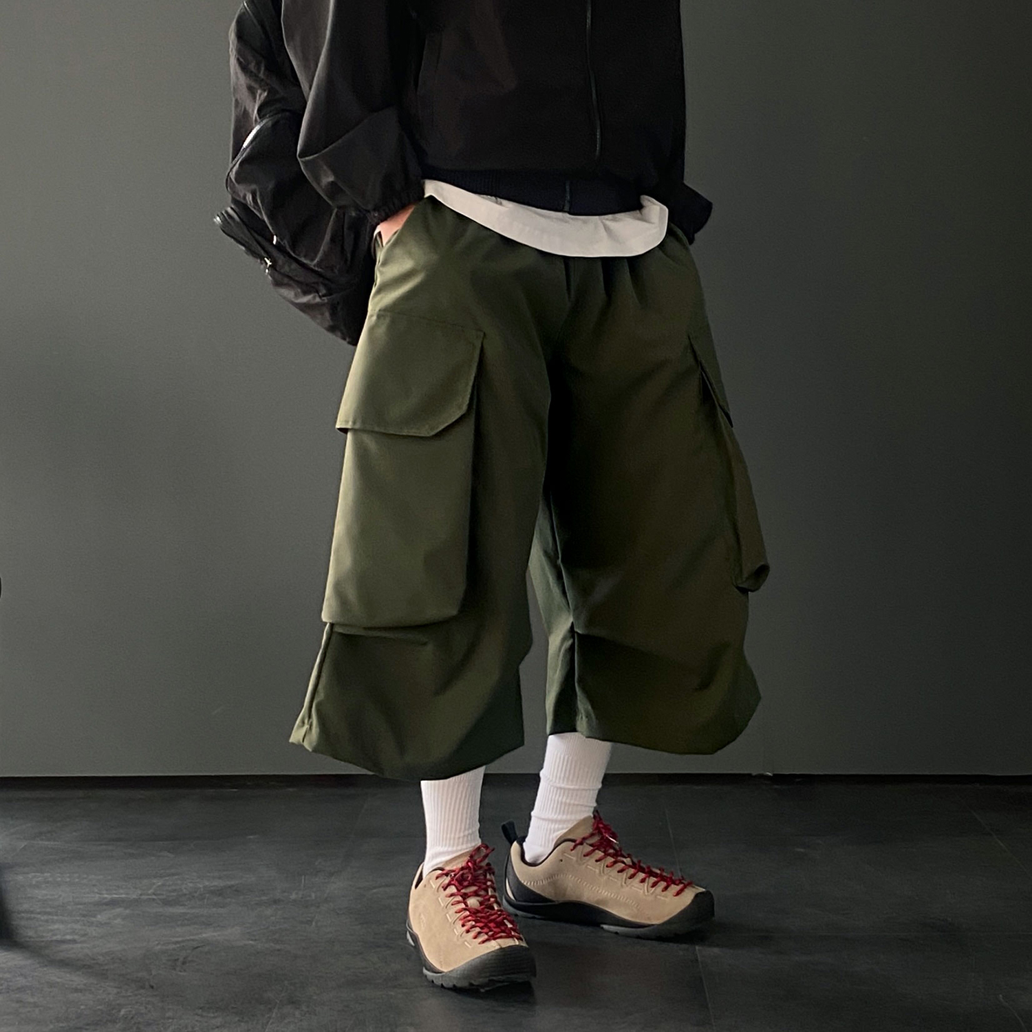 카고반바지 남자버뮤다팬츠 벌룬반바지 - 상세 이미지 2