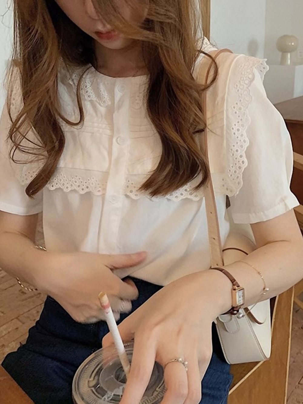 미녀와 순정남 28회 차화연 백미자 블라우스 셔링 프릴 의상 옷 패션 - 상세 이미지 2