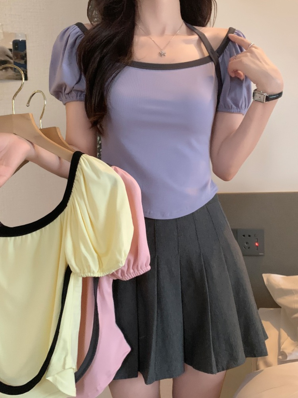 놀면뭐하니 239회 미주 반팔 티셔츠 오프숄더 러블리 의상 옷 패션 - 상세 이미지 2