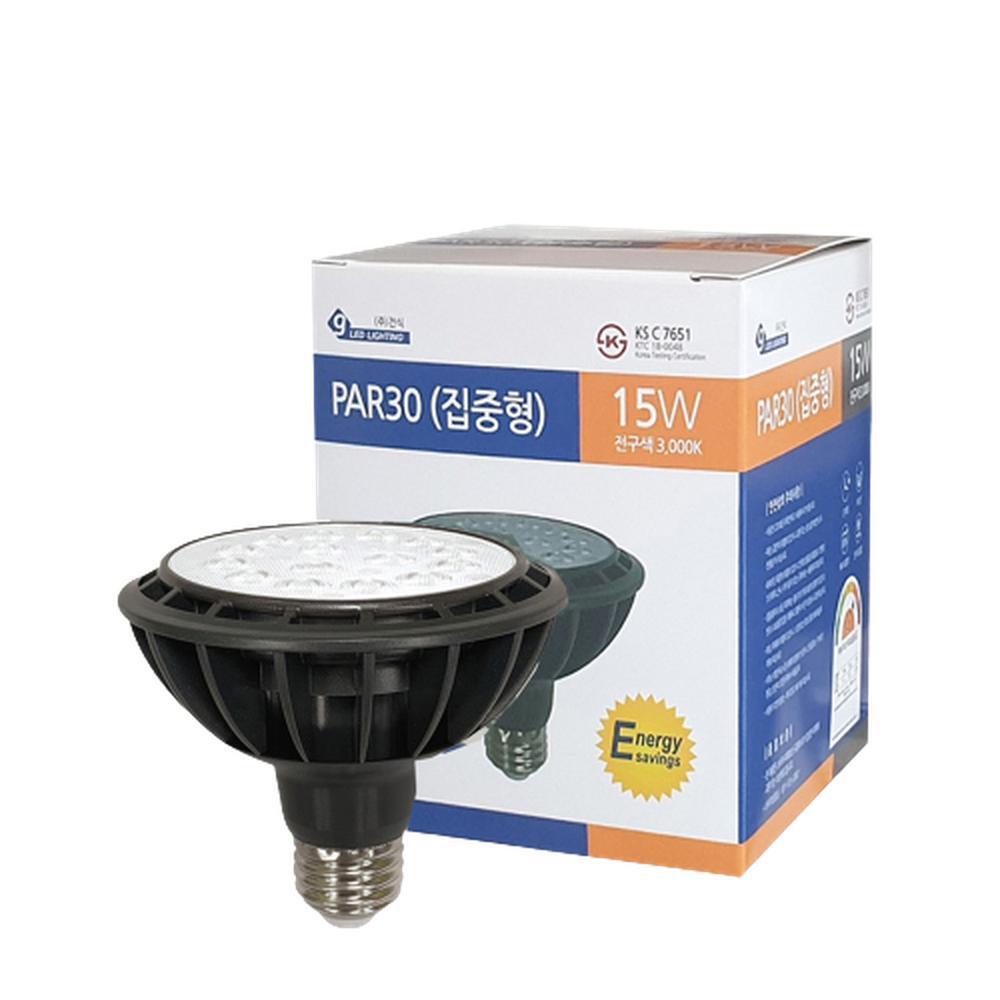 15W 전구색 3000K 집중형 램프 LED 전구 PAR30