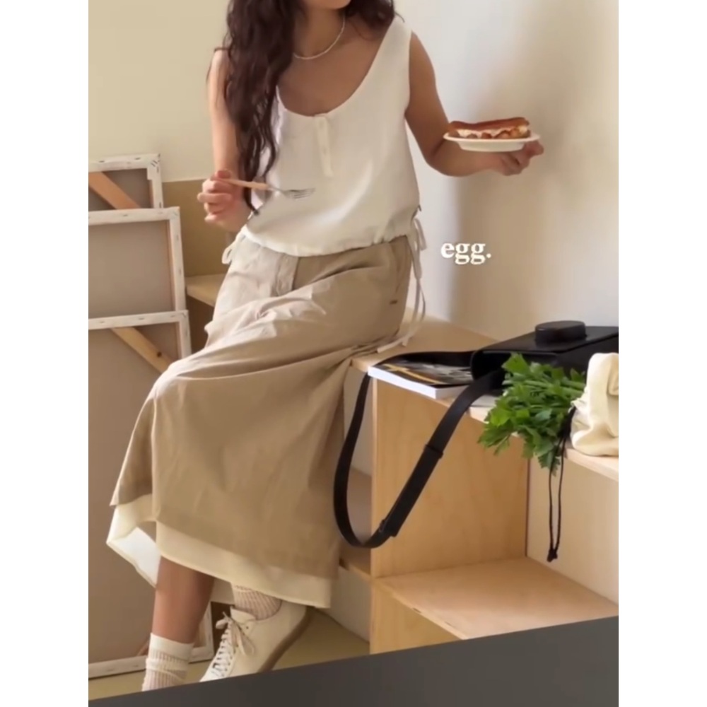 엄마단둘이여행갈래 효리 민소매 티셔츠 린넨 시크한 의상 옷 패션 - 상세 이미지 4